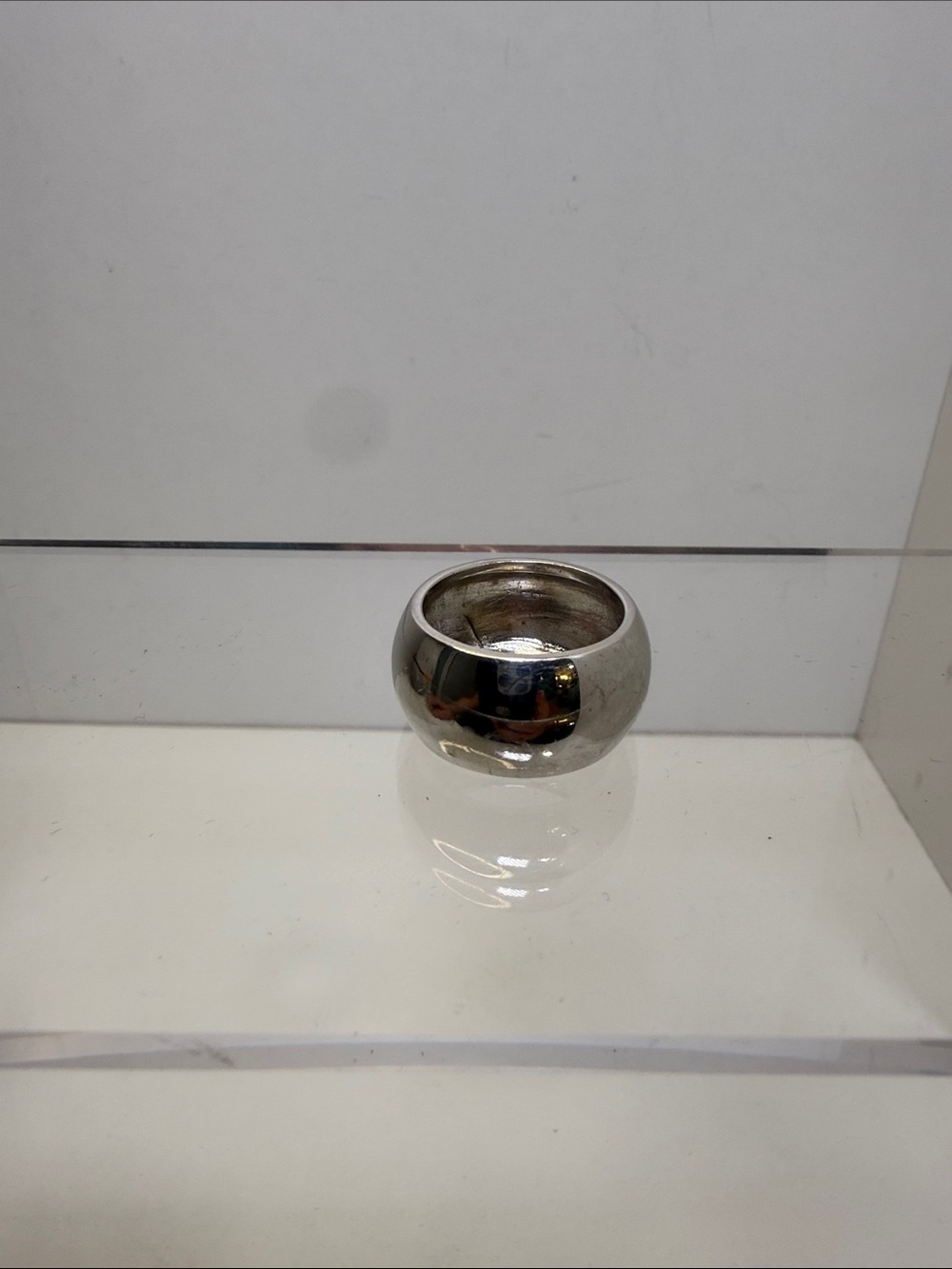 Vintage Chunky 925 Silver Dome Ring - Size 7
